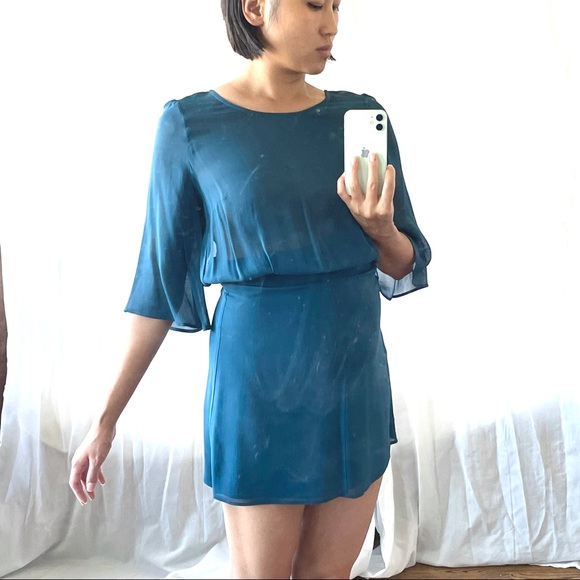 Reformation Deep Blue Open Back Mini Dress - Picture 7 of 9
